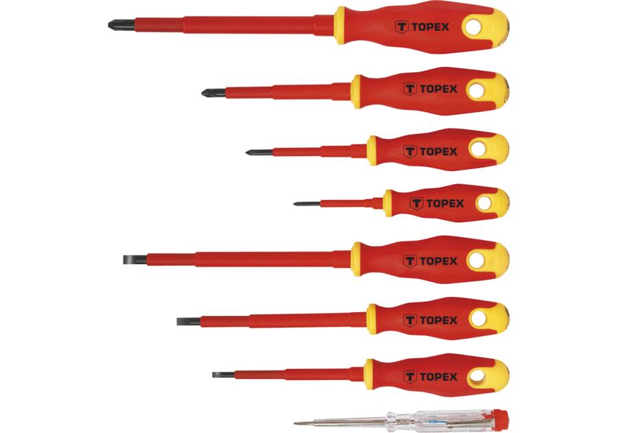 Zdjęcie: Wkrętaki 1000V, zestaw 8 sztuk TOPEX