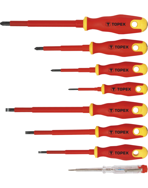 Zdjęcie: Wkrętaki 1000V, zestaw 8 sztuk TOPEX