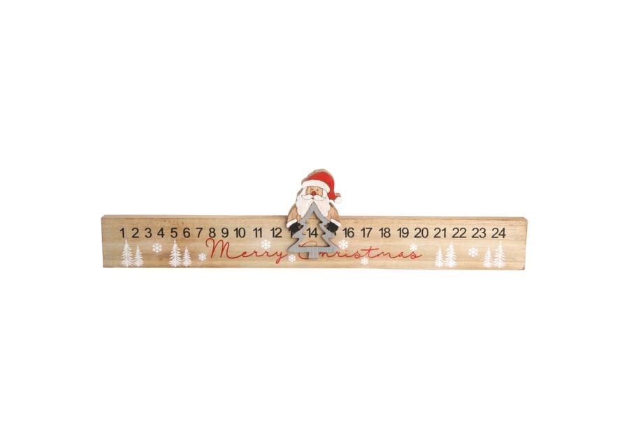 Zdjęcie: Kalendarz Adwentowy drewniany linijka 38x2x9,5 cm dekoracja Mikołaj ALTOMDESIGN