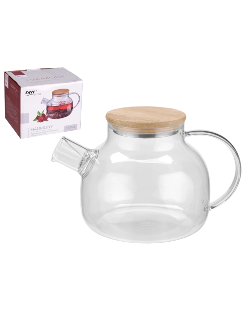 Zdjęcie: Dzbanek szklany ze spiralą Harmony 1000 ml 91478 RAVI