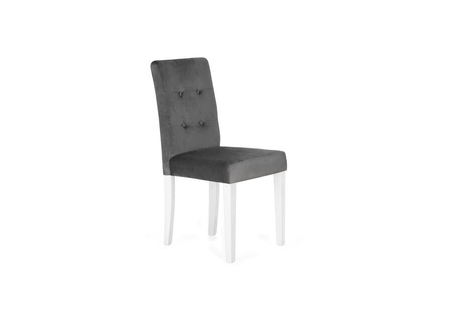 Zdjęcie: Krzesło tapicerowane Karo ciemnoszare białe nogi TS INTERIOR