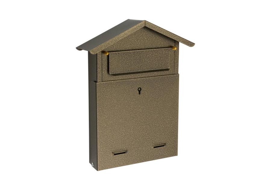 Zdjęcie: Skrzynka na listy szyld02 domek skośny antyk złoty METRO