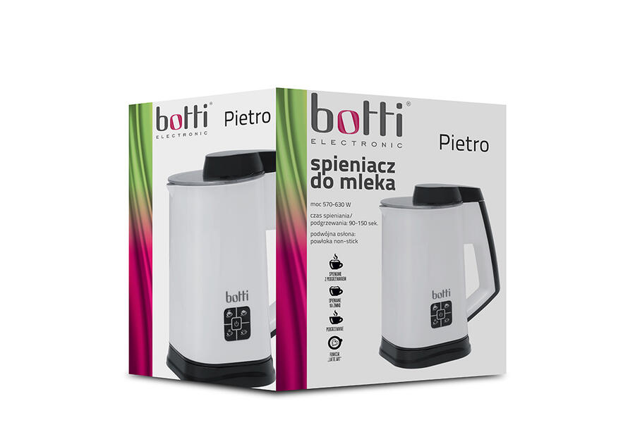 Zdjęcie: Spieniacz do mleka Pietro bialy CRM8002 BOTTI