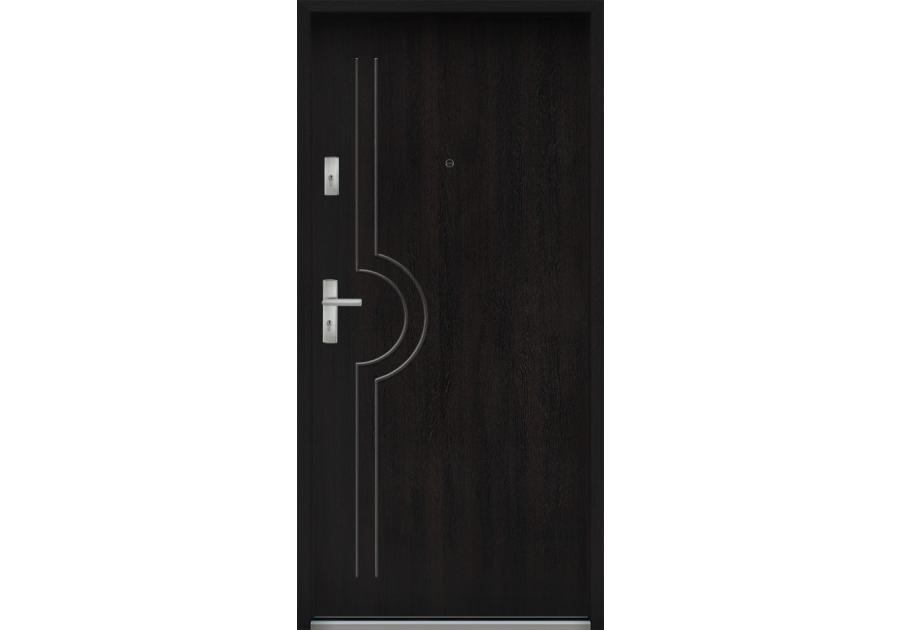 Zdjęcie: Drzwi wejściowe do mieszkań Bastion N-03 Heban 80 cm prawe OSP KR CENTER