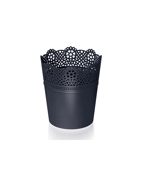 Zdjęcie: Doniczka Lace antracyt 11,5 cm PROSPERPLAST