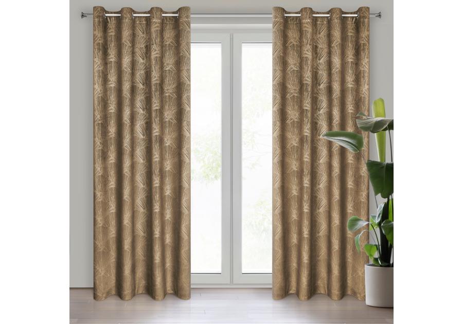 Zdjęcie: Zasłona gotowa Goja 140 x 250 cm brązowy EUROFIRANY