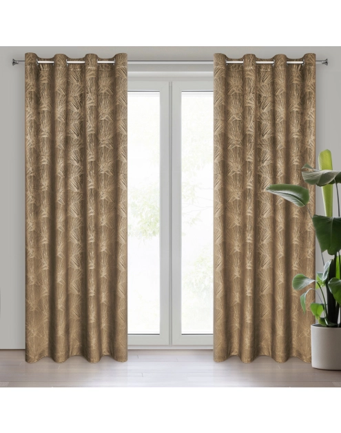 Zdjęcie: Zasłona gotowa Goja 140 x 250 cm brązowy EUROFIRANY