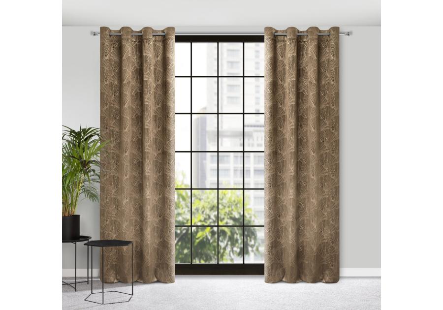 Zdjęcie: Zasłona gotowa Goja 140 x 250 cm brązowy EUROFIRANY