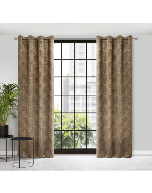 Zdjęcie: Zasłona gotowa Goja 140 x 250 cm brązowy EUROFIRANY