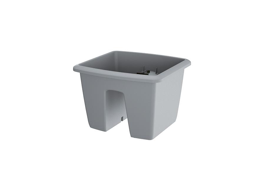 Zdjęcie: Doniczka Respana Railing szary kamienny 29 cm PROSPERPLAST