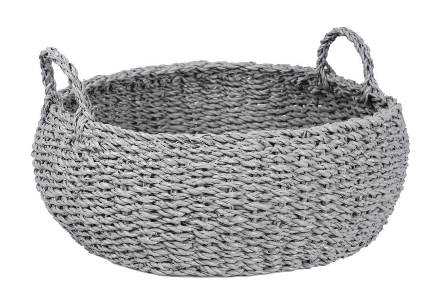 Zdjęcie: Kosz z trawy morskiej z uchwytami 45x45x16/24 cm okrągły szary TIN TOURS