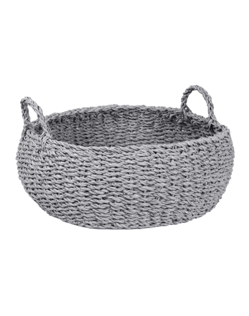 Zdjęcie: Kosz z trawy morskiej z uchwytami 45x45x16/24 cm okrągły szary TIN TOURS