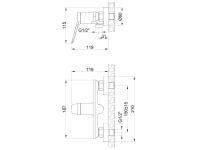 Zdjęcie: Bateria natryskowa Alonia chrom INVENA