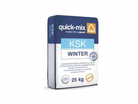 Zaprawa klejąca do bloczków z betonu komórkowego i cegieł silikatowych 25 kg zimowa KSK QUICK-MIX