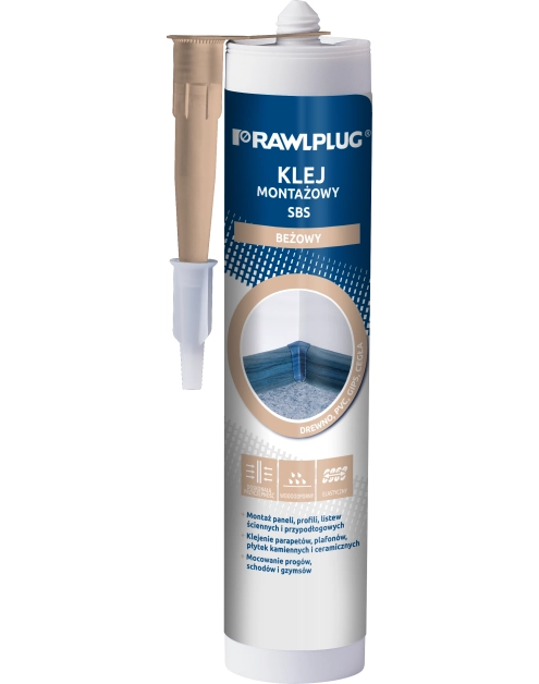 Zdjęcie: Klej montażowy SBS beżowy 300 ml RAWLPLUG