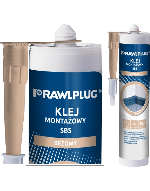 Zdjęcie: Klej montażowy SBS beżowy 300 ml RAWLPLUG