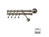 Zdjęcie: Karnisz podwójny Zeus fi 19 mm - 480 cm kula nikiel KARWEL