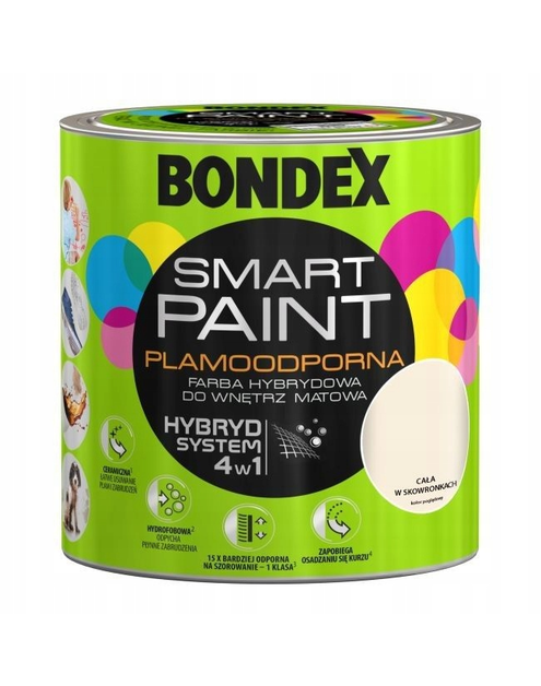 Zdjęcie: Farba plamoodporna cała w skowronkach 2,5 L BONDEX SMART PAINT