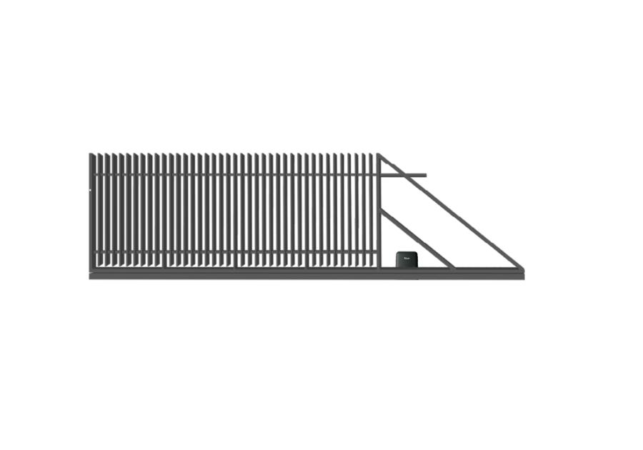 Zdjęcie: Brama przesuwna Anika 4,00 m, 1,50 m, z zamkiem hakowym, automatem, struktura prawa POLBRAM