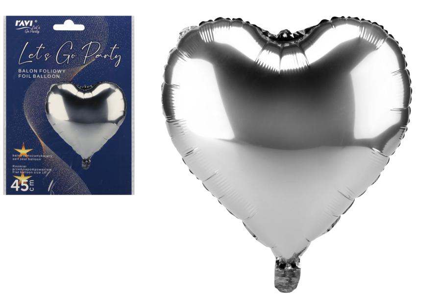 Zdjęcie: Balon foliowy Heart srebrny RAVI
