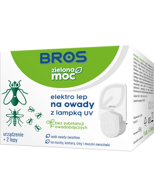 Zdjęcie: Lep na owady z lampką UV - urządzenie + 2 lepy BROS