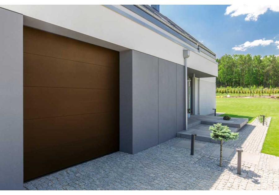 Zdjęcie: Brama segmentowa Optimal L40, brązowy RAL 8014, 2400x2250 mm KRONMAT