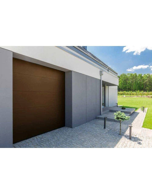 Zdjęcie: Brama segmentowa Optimal L40, brązowy RAL 8014, 2400x2250 mm KRONMAT