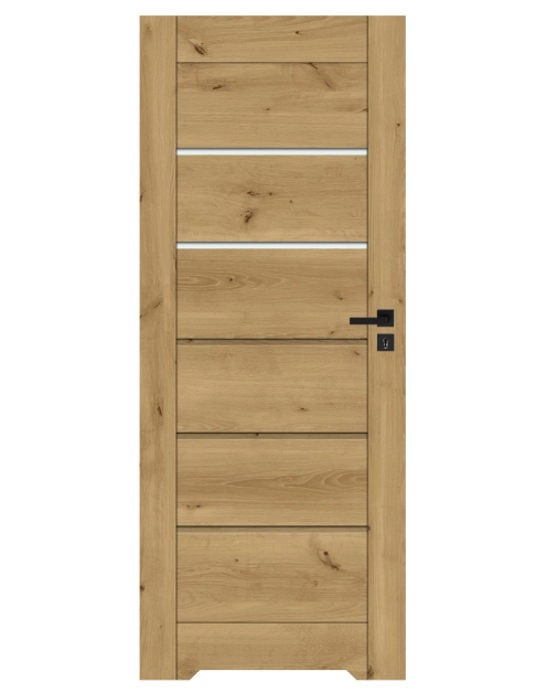 Zdjęcie: Drzwi wewnętrzne Chicago dąb górski 90 cm prawe pełne z podcieciem slim WINDOOR