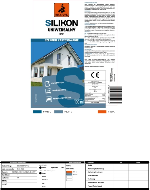 Zdjęcie: Silikon uniwersalny 100 ml biały DRAGON