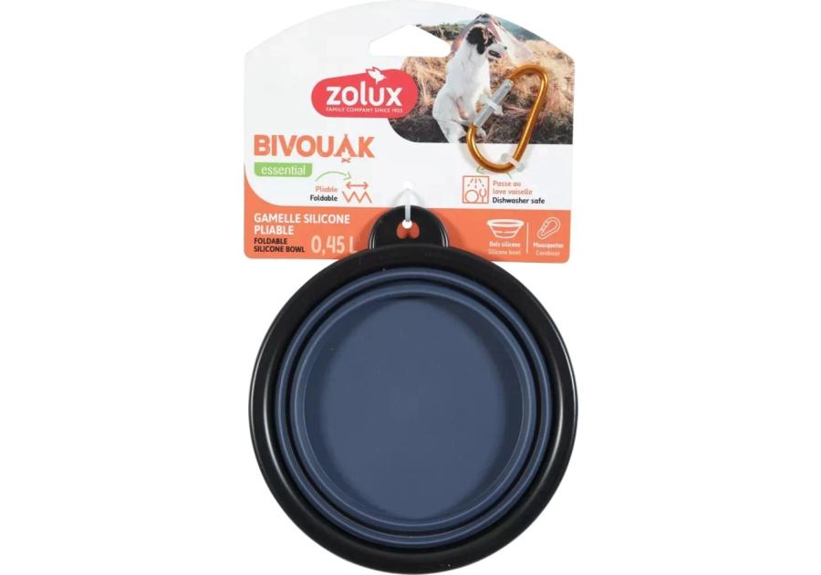 Zdjęcie: Składana miska dla psa Bivouak 450 ml niebieska ZOLUX