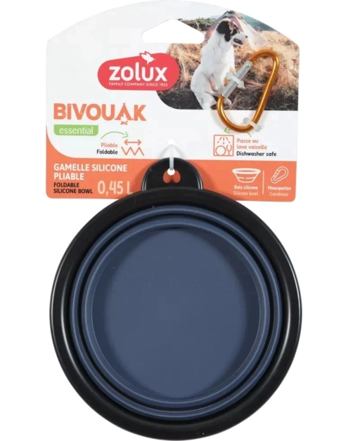 Zdjęcie: Składana miska dla psa Bivouak 450 ml niebieska ZOLUX