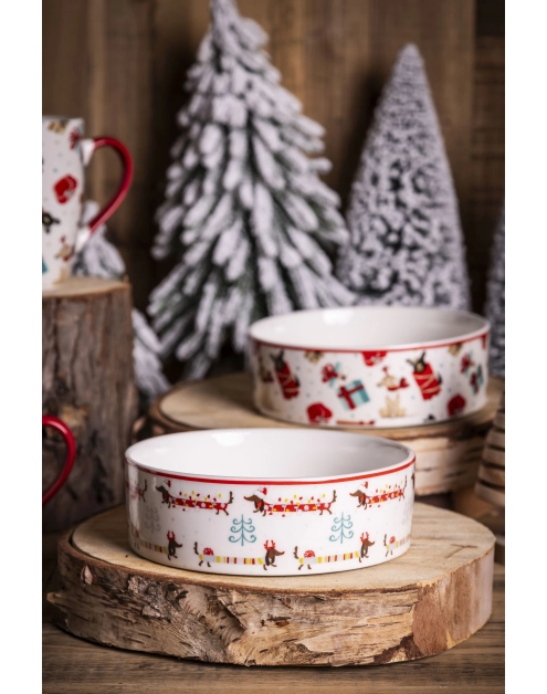 Zdjęcie: Miska dla psa 15x5 cm 460 ml dekoracja świąteczne jamniki ALTOM DESIGN
