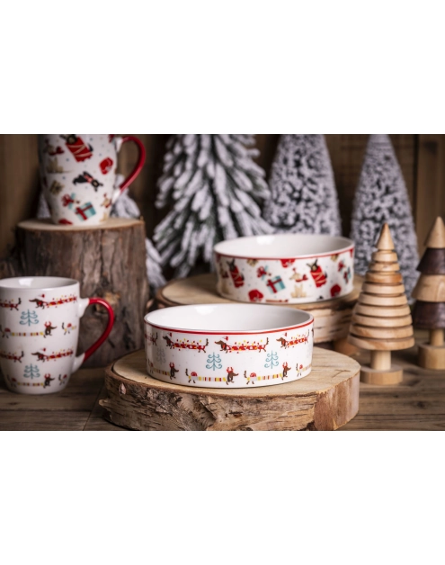 Zdjęcie: Miska dla psa 15x5 cm 460 ml dekoracja świąteczne jamniki ALTOM DESIGN