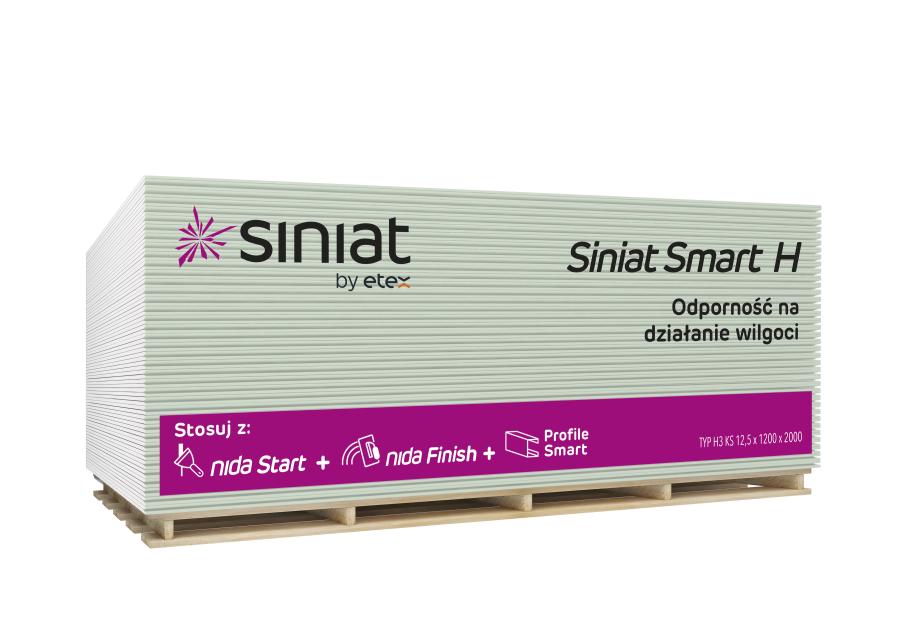 Zdjęcie: Płyta g-k 12,5x1200x2000 mm Smart H SINIAT