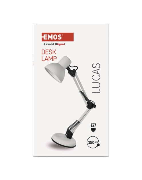 Zdjęcie: Lampa biurkowa E27 Lucas 48 cm biały EMOS