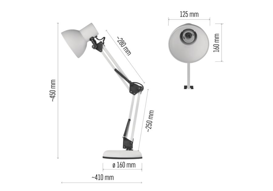 Zdjęcie: Lampa biurkowa E27 Lucas 48 cm biały EMOS