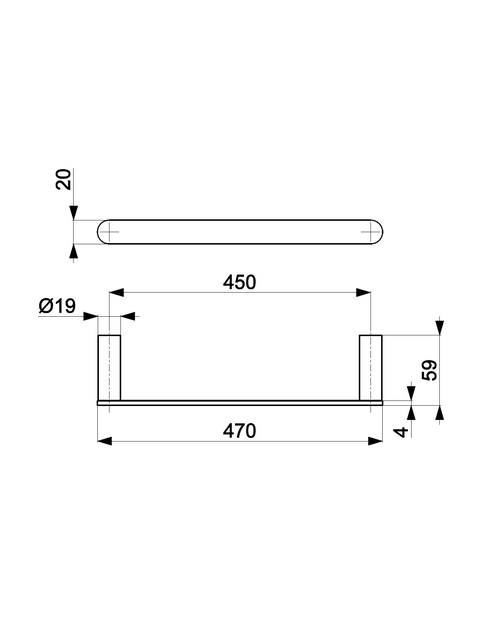 Zdjęcie: Wieszak łazienkowy 45 cm czarny KFA