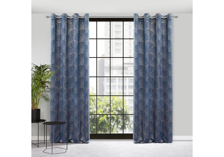 Zdjęcie: Zasłona gotowa Goja 140 x 250 cm granatowy EUROFIRANY