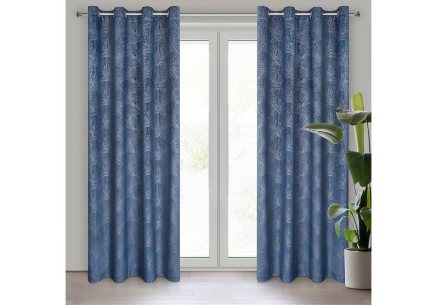 Zdjęcie: Zasłona gotowa Goja 140 x 250 cm granatowy EUROFIRANY