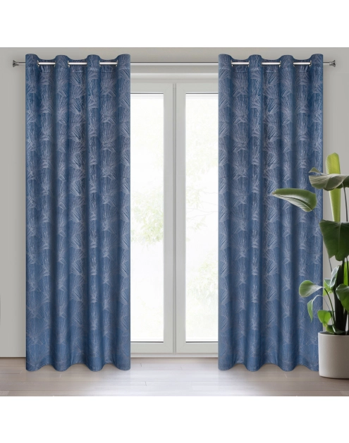 Zdjęcie: Zasłona gotowa Goja 140 x 250 cm granatowy EUROFIRANY