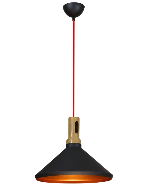 Zdjęcie: Lampa sufitowa wisząca Robinson 35 cm - 60 W czarny-złote wnętrze CANDELLUX