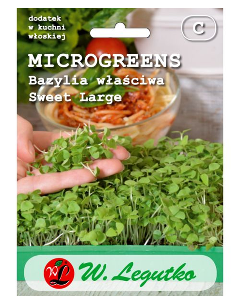 Zdjęcie: Bazylia właściwa Sweet Large zielona Microgreens W.LEGUTKO