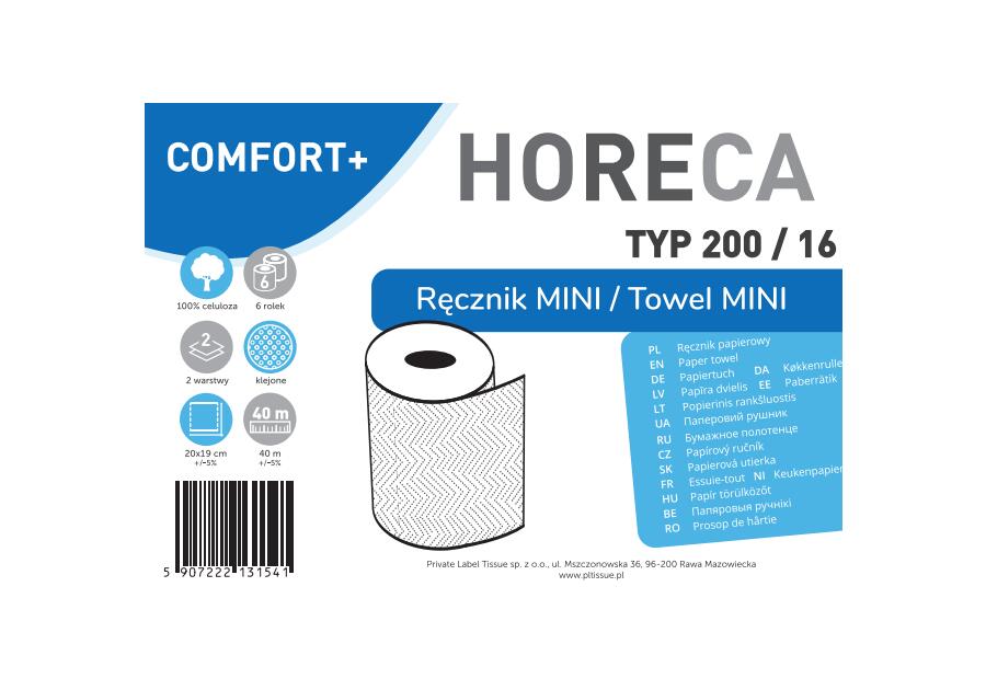 Zdjęcie: Ręcznik papierowy mini 6 rolek 190/18 4000 cm HORECA COMFORT+