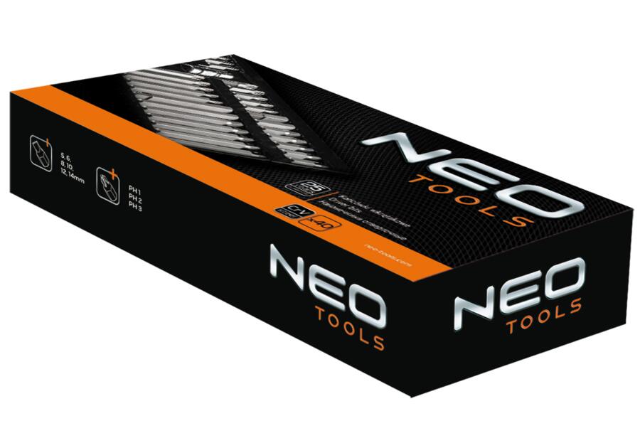 Zdjęcie: Końcówki wkrętakowe, zestaw 40 sztuk NEO