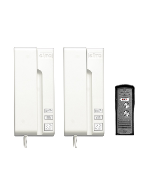 Zdjęcie: Domofon ADP-33A3 Duo Bianco 2-rodzinny biały,mała kaseta zewnętrzna, interkom EURA
