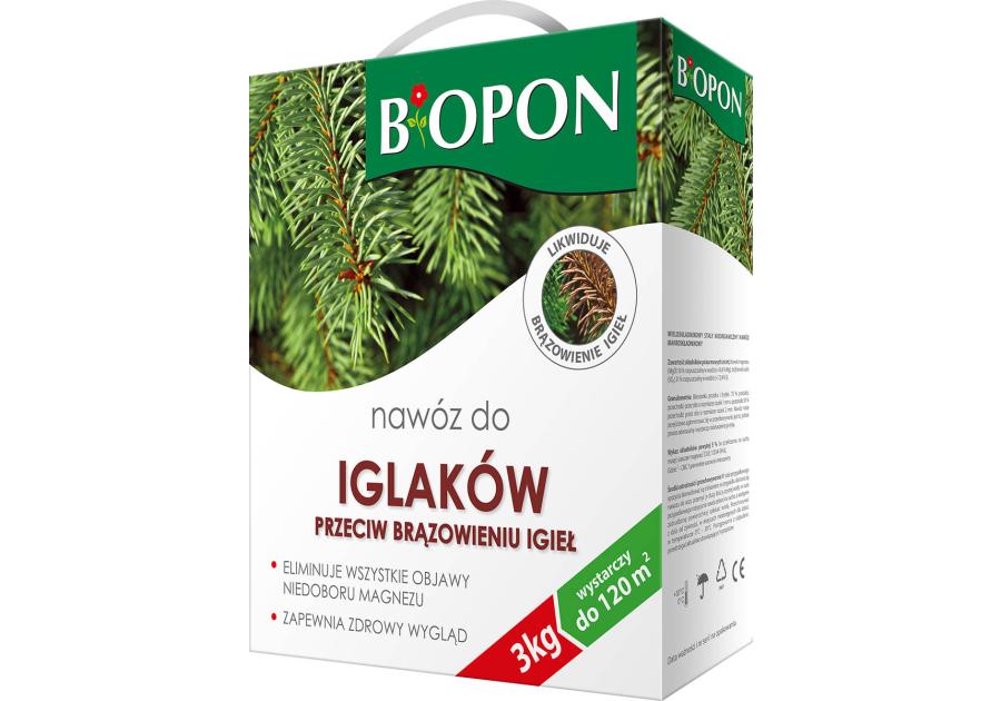 Zdjęcie: Nawóz do iglaków przeciw brązowieniu igieł granulat 3 kg BOPON