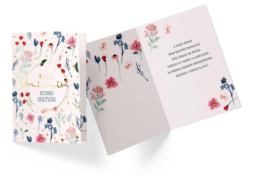 Zdjęcie: Karnet PR-242 Imieniny - kwiaty KUKARTKA