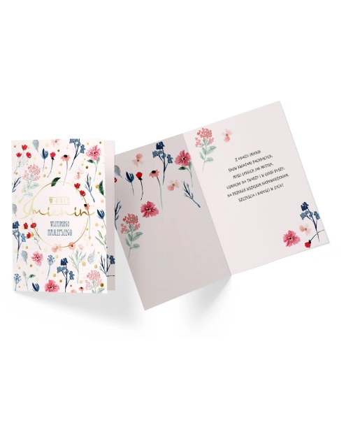 Zdjęcie: Karnet PR-242 Imieniny - kwiaty KUKARTKA