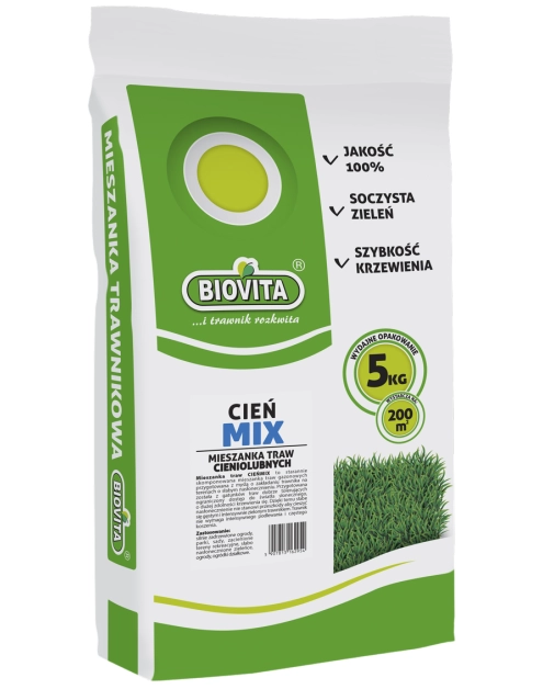 Zdjęcie: Mieszanka traw trawa Cieńmix 5 kg BIOVITA