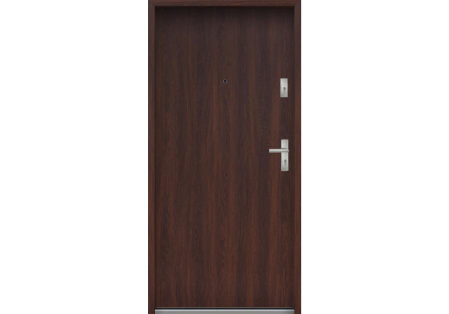Zdjęcie: Drzwi wejściowe do mieszkań Bastion N-02 Orzech japoński 90 cm lewe OSP KR CENTER